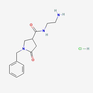 molecular formula C14H20ClN3O2 B8007614 N-(2-aminoethyl)-1-benzyl-5-oxopyrrolidine-3-carboxamide;hydrochloride 