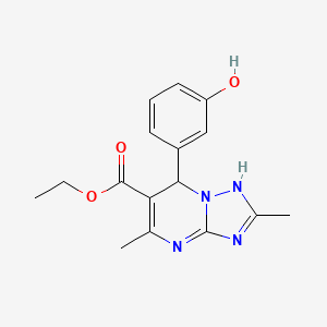 molecular formula C16H18N4O3 B8007991 ethyl 7-(3-hydroxyphenyl)-2,5-dimethyl-1,7-dihydro-[1,2,4]triazolo[1,5-a]pyrimidine-6-carboxylate 