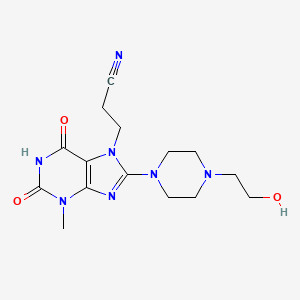 3-[8-[4-(2-Hydroxyethyl)piperazin-1-yl]-3-methyl-2,6-dioxopurin-7-yl]propanenitrile
