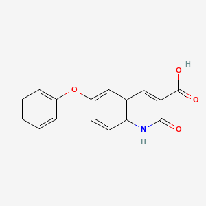 molecular formula C16H11NO4 B8008507 2-oxo-6-phenoxy-1H-quinoline-3-carboxylic acid 