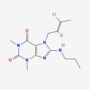 molecular formula C14H20ClN5O2 B8008596 7-[(Z)-3-chlorobut-2-enyl]-1,3-dimethyl-8-(propylamino)purine-2,6-dione 
