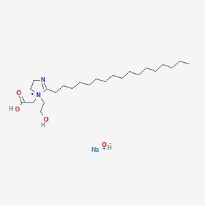 molecular formula C24H48N2NaO4+ B080086 Sodium 1-(carboxymethyl)-2-heptadecyl-4,5-dihydro-1-(2-hydroxyethyl)-1H-imidazolium hydroxide CAS No. 13039-27-5