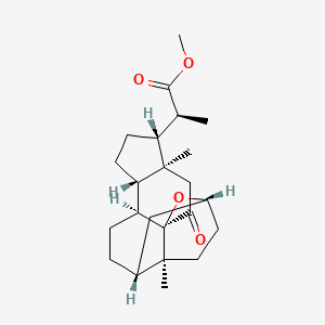 molecular formula C23H34O4 B8008633 methyl (2S)-2-[(1R,4S,5R,8S,9S,12R,14R,17S)-4,17-dimethyl-2-oxo-18-oxapentacyclo[12.3.1.01,9.04,8.012,17]octadecan-5-yl]propanoate 