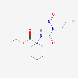 molecular formula C12H20ClN3O4 B080087 Cyclohexanecarboxylic acid, 1-(3-(2-chloroethyl)-3-nitrosoureido)-, ethyl ester CAS No. 13991-74-7