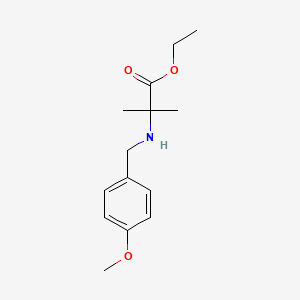 molecular formula C14H21NO3 B8008740 Ethyl 2-((4-methoxybenzyl)amino)-2-methylpropanoate 