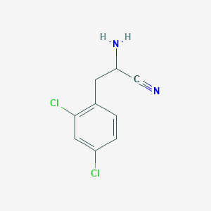 molecular formula C9H8Cl2N2 B8008875 2-Amino-3-(2,4-dichlorophenyl)propanenitrile 