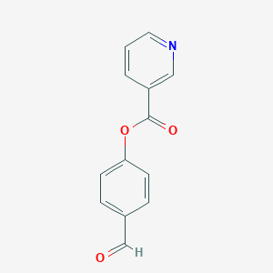 molecular formula C13H9NO3 B080091 Nicotinic acid 4-formyl-phenyl ester CAS No. 15131-72-3