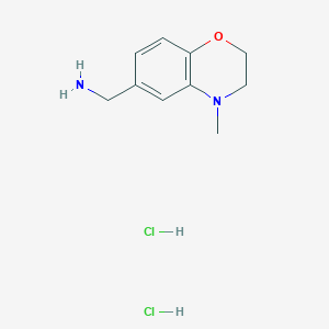 molecular formula C10H16Cl2N2O B8009104 C-(4-Methyl-3,4-dihydro-2H-benzo[1,4]oxazin-6-yl)-methylamine dihydrochloride 