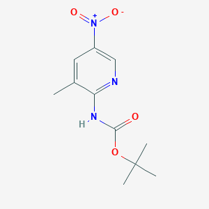 molecular formula C11H15N3O4 B8009293 tert-butyl N-(3-methyl-5-nitropyridin-2-yl)carbamate 