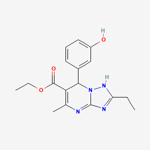 molecular formula C17H20N4O3 B8009746 ethyl 2-ethyl-7-(3-hydroxyphenyl)-5-methyl-1,7-dihydro-[1,2,4]triazolo[1,5-a]pyrimidine-6-carboxylate 