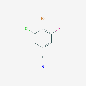 molecular formula C7H2BrClFN B8010199 4-Bromo-3-chloro-5-fluorobenzonitrile 