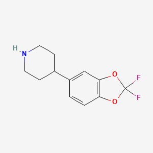molecular formula C12H13F2NO2 B8010228 4-(2,2-Difluoro-2H-1,3-benzodioxol-5-yl)piperidine 