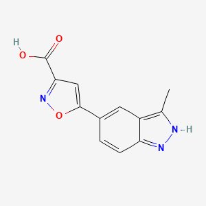 molecular formula C12H9N3O3 B8010234 5-(3-methyl-2H-indazol-5-yl)-1,2-oxazole-3-carboxylic acid 