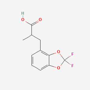 molecular formula C11H10F2O4 B8010242 3-(2,2-Difluorobenzo[d][1,3]dioxol-4-yl)-2-methylpropanoic acid 