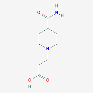 molecular formula C9H16N2O3 B080108 3-[4-(Aminocarbonyl)-1-piperidinyl]propanoic acid CAS No. 915922-36-0