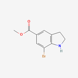 molecular formula C10H10BrNO2 B8010825 Methyl 7-bromoindoline-5-carboxylate 