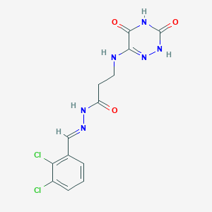 molecular formula C13H12Cl2N6O3 B8010846 N-[(E)-(2,3-dichlorophenyl)methylideneamino]-3-[(3,5-dioxo-2H-1,2,4-triazin-6-yl)amino]propanamide 