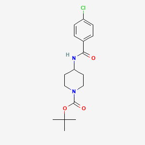 molecular formula C17H23ClN2O3 B8010884 Tert-butyl 4-[(4-chlorobenzoyl)amino]piperidine-1-carboxylate 