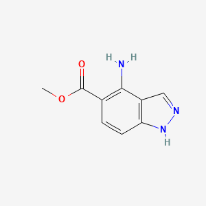 molecular formula C9H9N3O2 B8011245 Methyl 4-amino-1H-indazole-5-carboxylate 