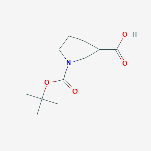 molecular formula C11H17NO4 B8011357 2-[(Tert-butoxy)carbonyl]-2-azabicyclo[3.1.0]hexane-6-carboxylic acid 