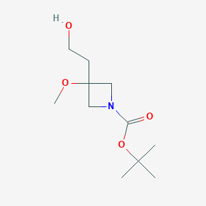 molecular formula C11H21NO4 B8011383 Tert-butyl 3-(2-hydroxyethyl)-3-methoxyazetidine-1-carboxylate 