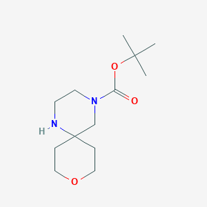 molecular formula C13H24N2O3 B8011436 tert-butyl 9-oxa-1,4-diazaspiro[5.5]undecane-4-carboxylate 