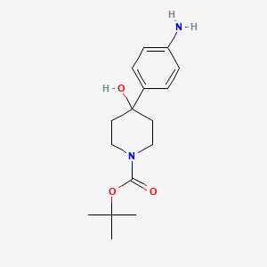 molecular formula C16H24N2O3 B8011455 tert-butyl 4-(4-Amino-phenyl)-4-hydroxy-piperidine-1-carboxylate 