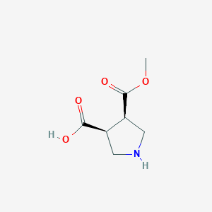 molecular formula C7H11NO4 B8011475 Cis-4-(methoxycarbonyl)pyrrolidine-3-carboxylic acid 