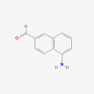 molecular formula C11H9NO B8011528 5-Amino-naphthalene-2-carbaldehyde 