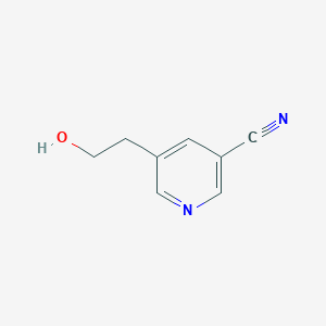 molecular formula C8H8N2O B8011774 5-(2-Hydroxyethyl)nicotinonitrile 