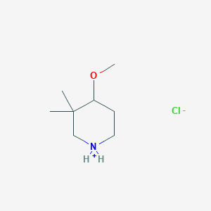molecular formula C8H18ClNO B8012101 4-Methoxy-3,3-dimethylpiperidin-1-ium;chloride 
