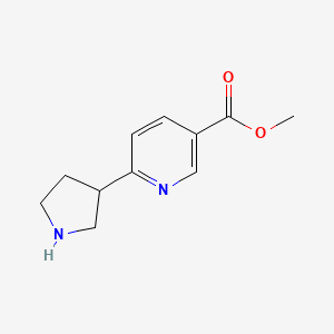 molecular formula C11H14N2O2 B8012135 Methyl 6-(pyrrolidin-3-YL)nicotinate 