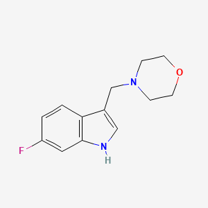 molecular formula C13H15FN2O B8012165 4-((6-Fluoro-1H-indol-3-yl)methyl)morpholine 