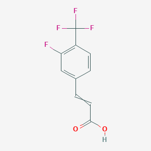 molecular formula C10H6F4O2 B8012291 3-[3-fluoro-4-(trifluoromethyl)phenyl]prop-2-enoic Acid 