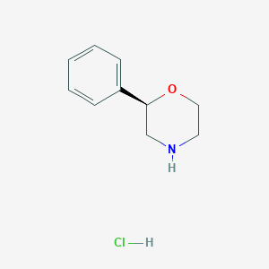 molecular formula C10H14ClNO B8012292 (2R)-2-phenylmorpholine hydrochloride 