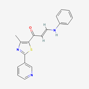 (2E)-1-[4-methyl-2-(pyridin-3-yl)-1,3-thiazol-5-yl]-3-(phenylamino)prop-2-en-1-one