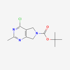 molecular formula C12H16ClN3O2 B8012376 tert-butyl 4-chloro-2-methyl-5,7-dihydropyrrolo[3,4-d]pyrimidine-6-carboxylate 