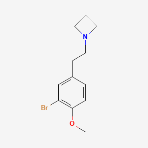 molecular formula C12H16BrNO B8012380 1-(3-Bromo-4-methoxyphenethyl)azetidine 