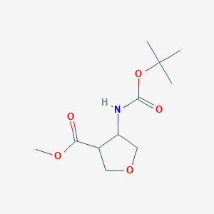 molecular formula C11H19NO5 B8012465 Methyl cis-4-{[(tert-butoxy)carbonyl]amino}oxolane-3-carboxylate 