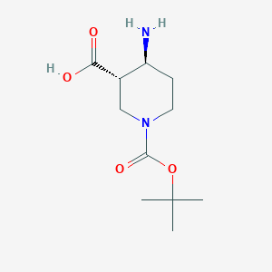 molecular formula C11H20N2O4 B8013185 rel-(3S,4S)-4-Amino-1-(tert-butoxycarbonyl)piperidine-3-carboxylic acid 