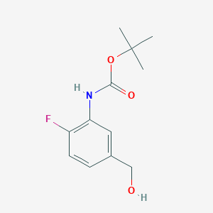 molecular formula C12H16FNO3 B8013286 tert-Butyl (2-fluoro-5-(hydroxymethyl)phenyl)carbamate 
