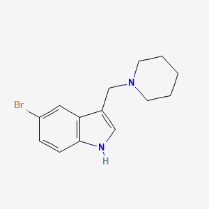molecular formula C14H17BrN2 B8013555 5-bromo-3-(piperidin-1-ylmethyl)-1H-indole 