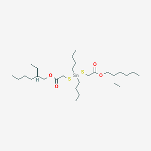 molecular formula C28H56O4S2Sn B080138 8-Oxa-3,5-dithia-4-stannatetradecanoic acid, 4,4-dibutyl-10-ethyl-7-oxo-, 2-ethylhexyl ester CAS No. 10584-98-2