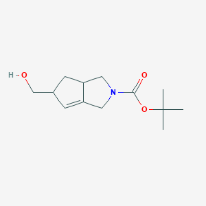 molecular formula C13H21NO3 B8013919 Tert-butyl 5-(hydroxymethyl)-3,5,6,6a-tetrahydro-1H-cyclopenta[c]pyrrole-2-carboxylate 