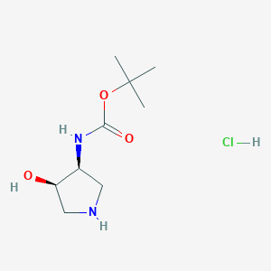 molecular formula C9H19ClN2O3 B8013969 tert-butyl ((3S,4R)-4-hydroxypyrrolidin-3-yl)carbamate 