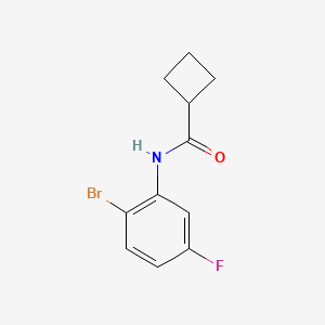molecular formula C11H11BrFNO B8014666 N-(2-Bromo-5-fluorophenyl)cyclobutanecarboxamide 