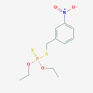 molecular formula C11H16NO4PS2 B080148 Phosphorodithioic acid, O,O-diethyl S-m-nitrobenzyl ester CAS No. 13286-40-3