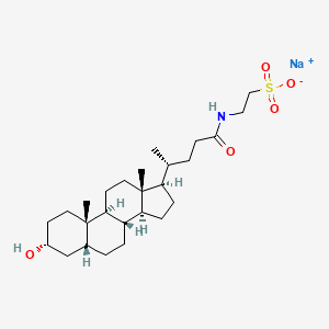 molecular formula C26H44NNaO5S B8014976 sodium;2-[[(4R)-4-[(3R,5R,8R,9S,10S,13R,14S,17R)-3-hydroxy-10,13-dimethyl-2,3,4,5,6,7,8,9,11,12,14,15,16,17-tetradecahydro-1H-cyclopenta[a]phenanthren-17-yl]pentanoyl]amino]ethanesulfonate 