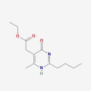 molecular formula C13H20N2O3 B8015040 ethyl 2-(2-butyl-6-methyl-4-oxo-1H-pyrimidin-5-yl)acetate 