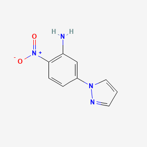 molecular formula C9H8N4O2 B8015258 1-(3-Amino-4-nitrophenyl)-1h-pyrazole 